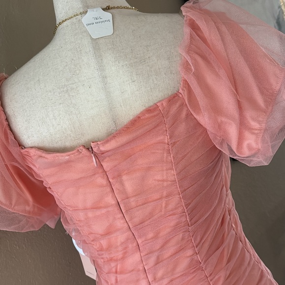 Mesh ruched cocktail & party dress - Picture 7 of 10